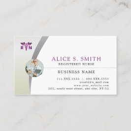 Cartão De Visita Enfermeiro registrado com logotipo RN e foto