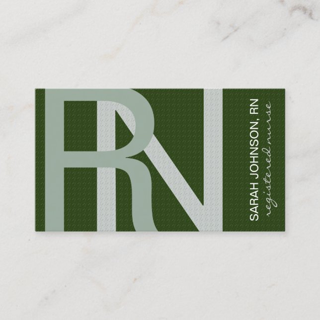 Cartão De Visita Enfermeiro Registrado Texto Texturizado ESCOLHA CO (Frente)