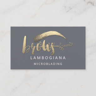 Cartão De Visita Enfumaçado de Mídia Social de Microblading com L