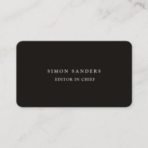 Cartão De Visita Enfumaçado Mínimo Simples Linen Preto