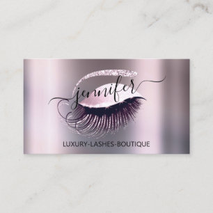 Cartão De Visita Enfumaçado Rosa de Código QR de Lash de Reativa