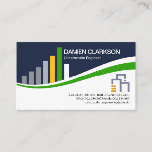 Cartão De Visita Engenharia Civil da Creative Construction Rebar