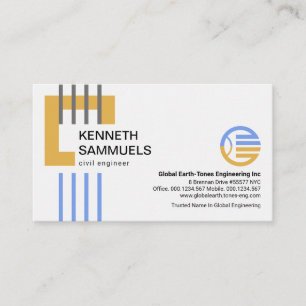 Cartão De Visita Engenharia de Bar Vertical do Bloco de Construção