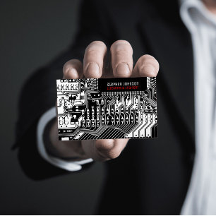 Cartão De Visita Engenharia de conselhos impressos em preto-e-branc