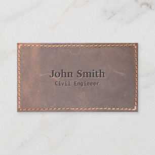 Cartão De Visita Engenheiro Civil Vintage Sew Leather
