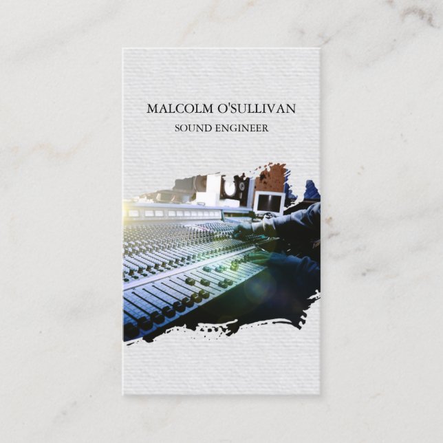 Cartão De Visita Engenheiro de gravação de áudio (Frente)