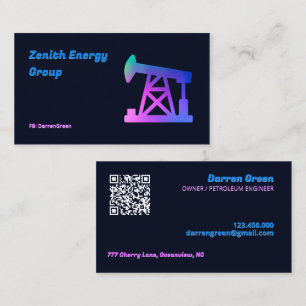 Cartão De Visita Engenheiro de petróleo QR