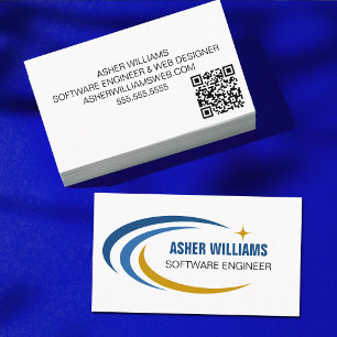 Cartão De Visita Engenheiro de Software Cósmico Código QR de TI