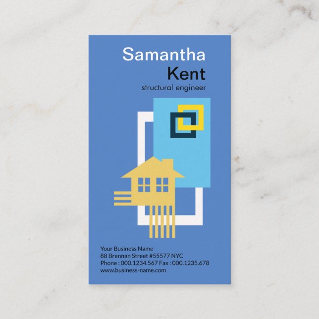 Cartão De Visita Engenheiro estrutural do Rebar simples dos blocos (Frente)