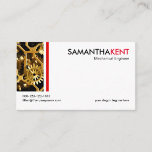 Cartão De Visita Engenheiro mecânico mecânico minimalista dos