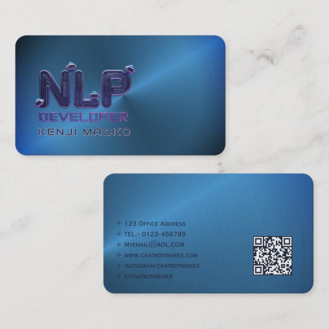 Cartão De Visita engenheiro NLP  Chatbot Desenvolvedor - Placas de  (Frente/Verso)