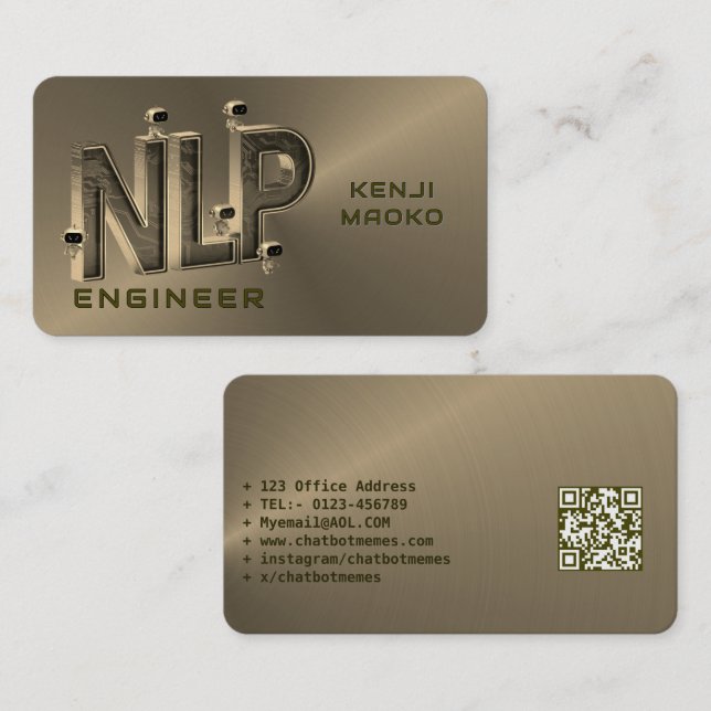 Cartão De Visita engenheiro NLP  Chatbot Developer Conversational A (Frente/Verso)