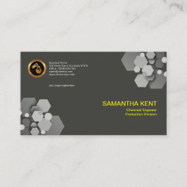 Cartão De Visita Engenheiro Químico de Cristais Hexagonais Negros S