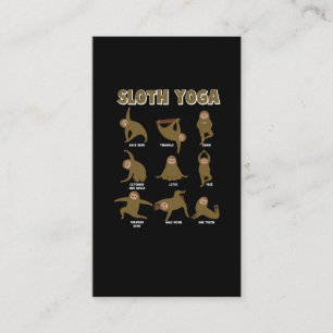 Cartão De Visita Engraçada Sloth Yoga Workout Amplia O Exercício 
