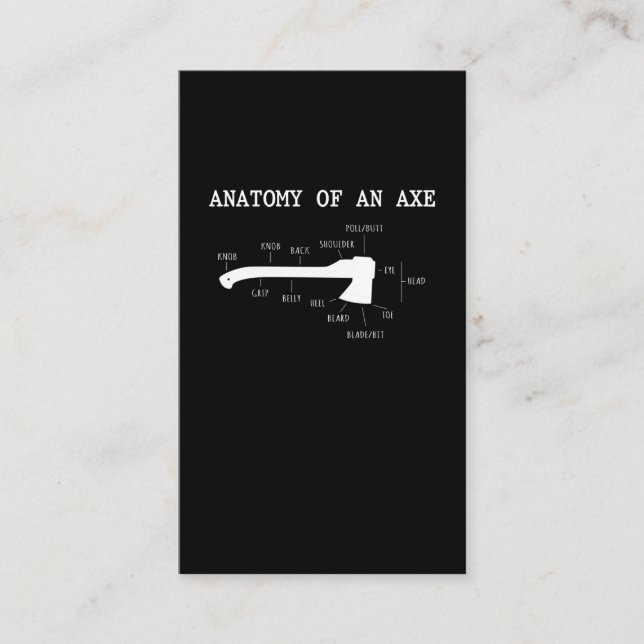 Cartão De Visita Engraçado Ax Jogando Anatomia Hatchet Lumberjack (Frente)