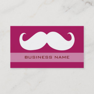 Cartão De Visita Engraçado bigode branco e vermelho comum