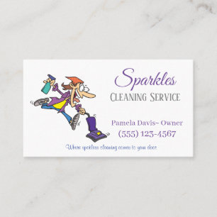 Cartão De Visita Engraçado Cartoon Engraçado Maid House Serviços