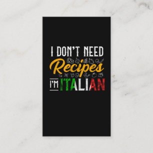 Cartão De Visita Engraçado Cook Italiano Gift Cozinha Culinária H