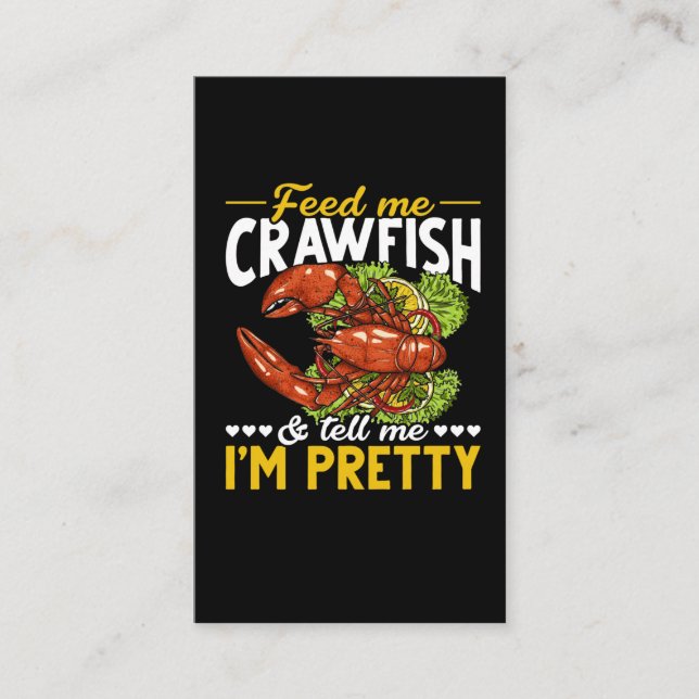 Cartão De Visita Engraçado Crawfish Cita Frutos do Mar (Frente)