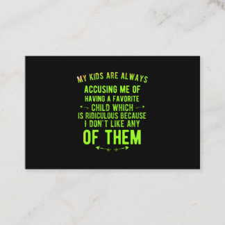 Cartão De Visita Engraçado Criança Ridículo