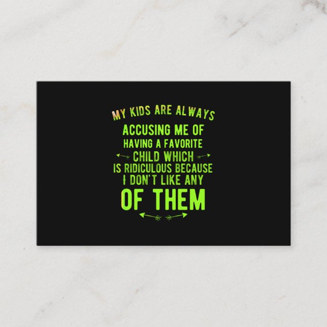 Cartão De Visita Engraçado Criança Ridículo (Frente)