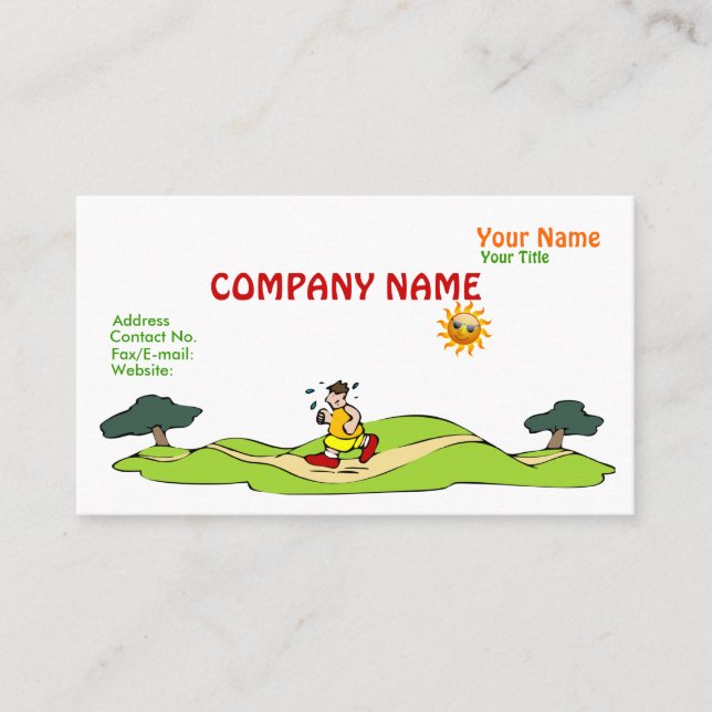 Cartão de visita engraçado do exercício do verão (Frente)