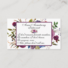 Cartão De Visita Engraçado Floral Introdutor