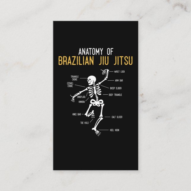 Cartão De Visita Engraçado Jiu Jitsu Fighter Anatomy BJJ Treinando  (Frente)