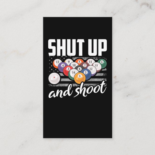 Cartão De Visita Engraçado Jogador Billard Cotação Billiard Sarcast (Frente)