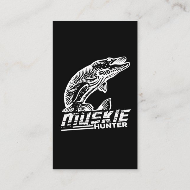 Cartão De Visita Engraçado Muskellunge Fish Muskie Hunter Musky Pes (Frente)