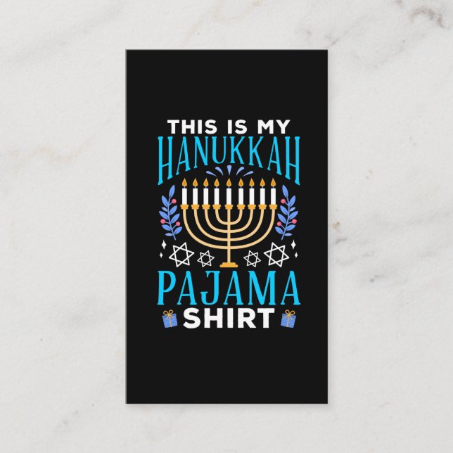 Cartão De Visita Engraçado Natal Judeu Hanukkah Pajama (Frente)