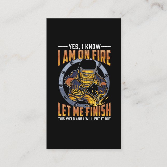 Cartão De Visita Engraçado Trabalho de Soldadura Dizendo para Solda (Frente)