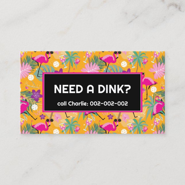 Cartão De Visita Engraçado treinador de Jantar Pickleball (Frente)