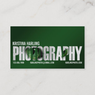 Cartão De Visita Entalhe da fotografia - verde