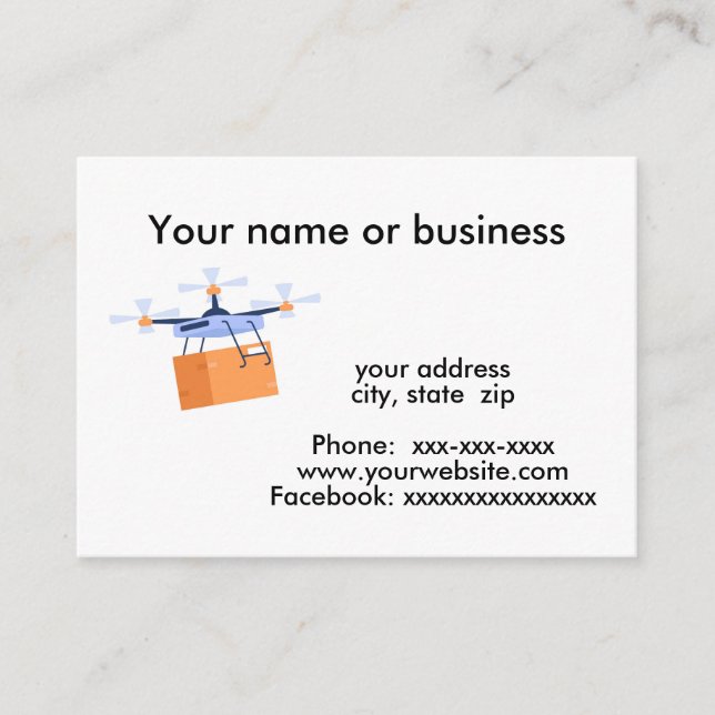 Cartão De Visita Entrega de pacote de drone (Frente)