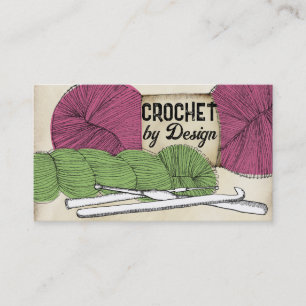 Cartão De Visita Entregue os ganchos de crochet torcidos tirados do