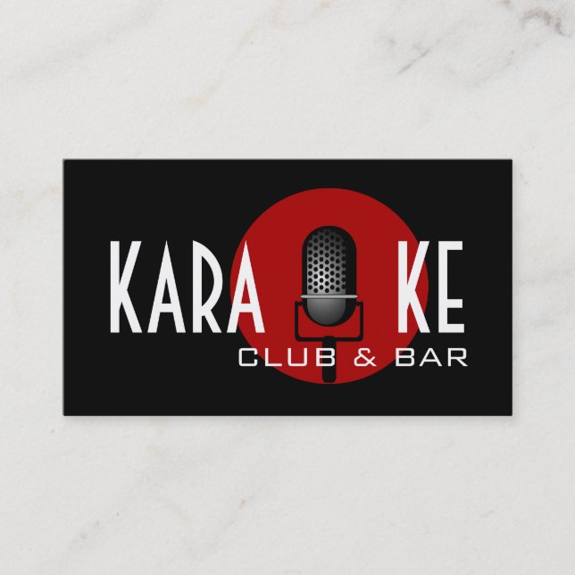 Cartão De Visita Entretenimento com o Karaoke Club e o Bar (Frente)