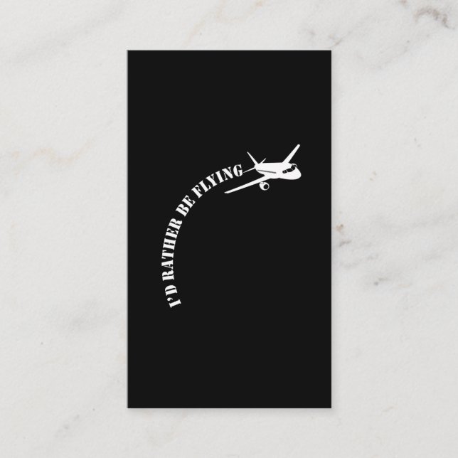 Cartão De Visita  Entusiasta de aviação de avião piloto (Frente)