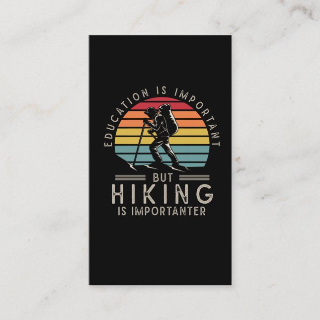 Cartão De Visita Entusiasta de Caminho Entusiasta do Exterior Hiker (Frente)