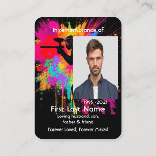 Cartão De Visita Entusiasta do Jogo de Pintball com Foto do Memoria