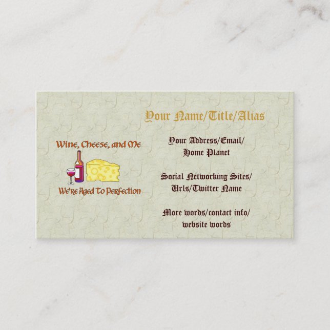 Cartão De Visita Envelhecido à perfeição (Frente)