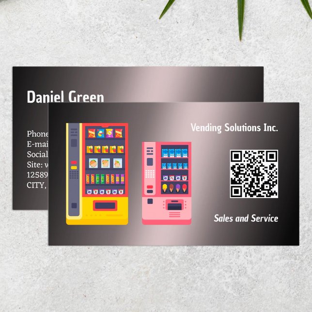 Cartão De Visita Enviando QR Personalizado (Vending Custom QR Business Cards)