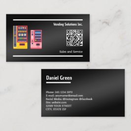 Cartão De Visita Enviando QR Preto Personalizado