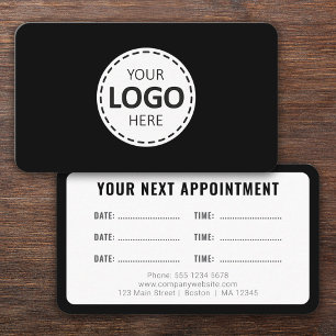 Cartão De Visita Envio de Logo Moderno Simples Compromisso Preto