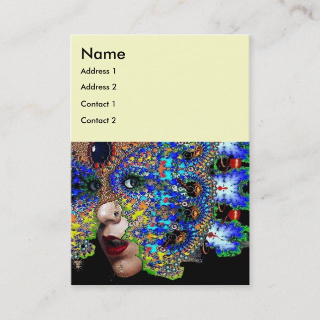 Cartão De Visita EPHEMERAL azul branco preto (Frente)