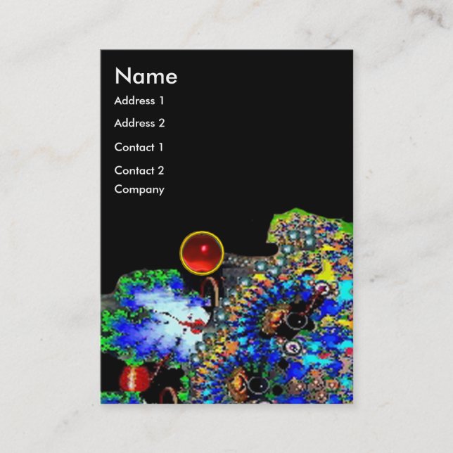 Cartão De Visita EPHEMERAL RUBY / Beauty , Salon, Spa, Makeup Artis (Frente)