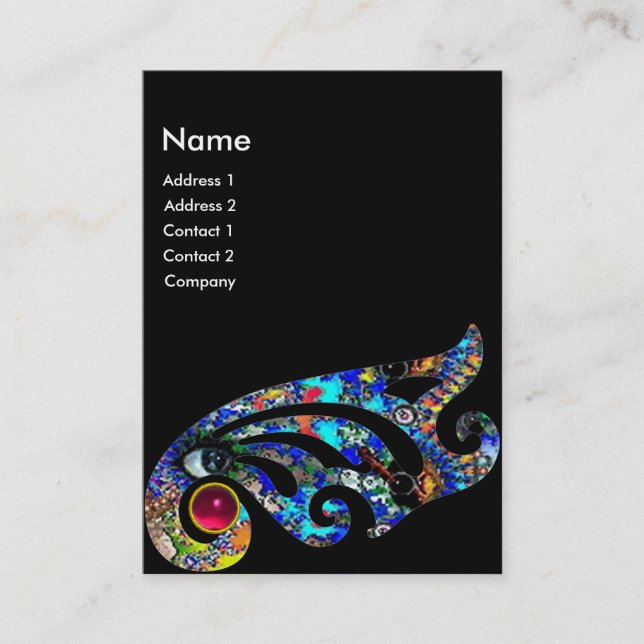 Cartão De Visita EPHEMERAL RUBY / Beauty , Salon, Spa, Makeup Artis (Frente)