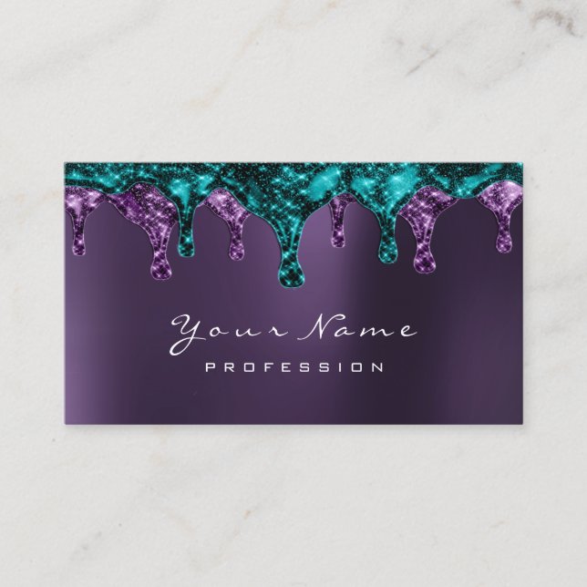 Cartão De Visita Epilação de cera Unhas Violeta Roxo Roxo (Frente)