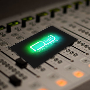 Cartão De Visita Equalizador DJ de luz clara Faux neon