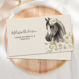 Cartão De Visita Equestre Floral Personalizado Equestre Vintage Hor